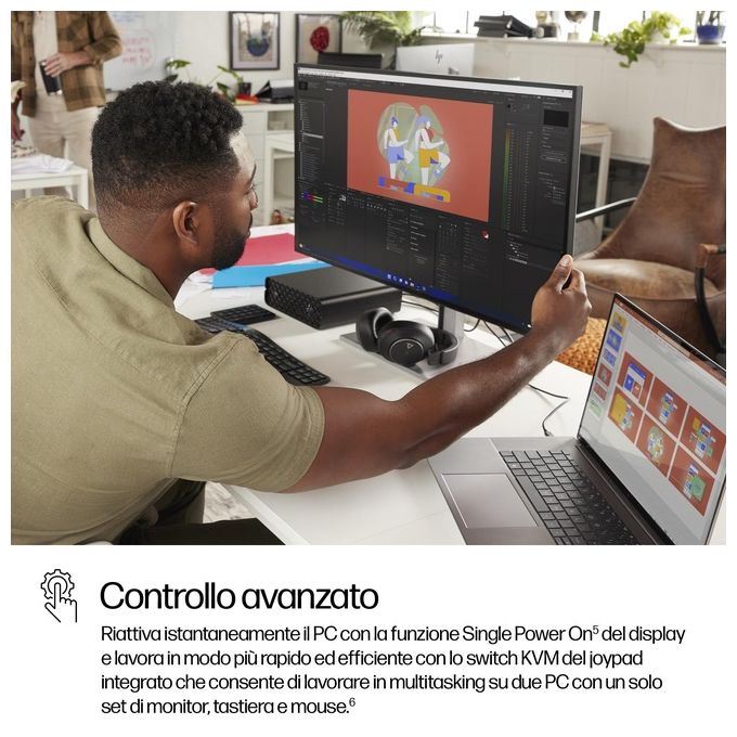 HP Series 7 Pro 732pk Monitor PC 31.5'' 3840x2160 Pixel 4K Ultra HD Nero-Argento
