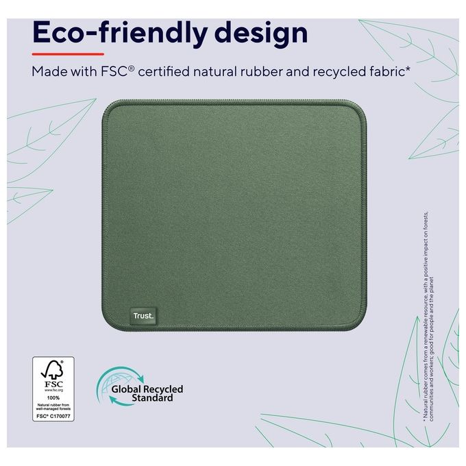 Trust Tappetino Mouse Eco Boye Verde