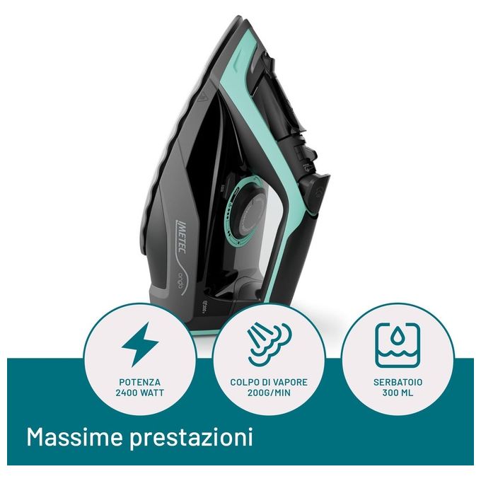 Imetec Onda F1 Ferro da Stiro a Vapore con Piastra a Onde Scorrevole Brevettata 2400 W