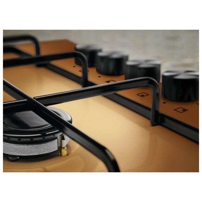 Electrolux KGS6404T Piano Cottura a Gas Slim Profile 4 Zone Speed Burner Bruciatore Wok Sicurgas 60 cm Terra di Francia
