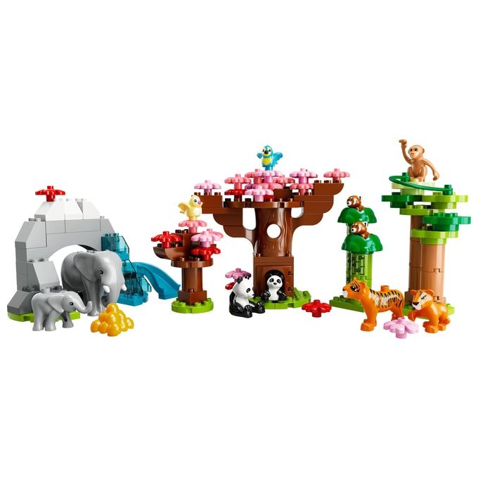 LEGO Duplo Animali dell'Asia Giochi Educativi per Bambini con 11 Figure di Animali e Mattoncino con Suoni Realistici