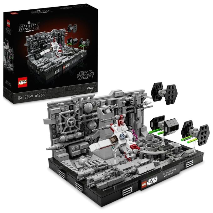 Lego star wars diorama volo trincea morte nera 75329 set costruzione 665 pezzi adulti