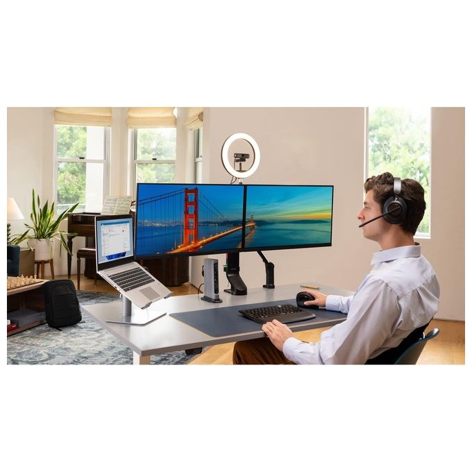 Kensington K83452WW Cuffie over-ear Bluetooth H3000 Cancellazione Rumore Attiva con AI Durata Batteria 60 h Connessione Bluetooth 5.2 colore Nero