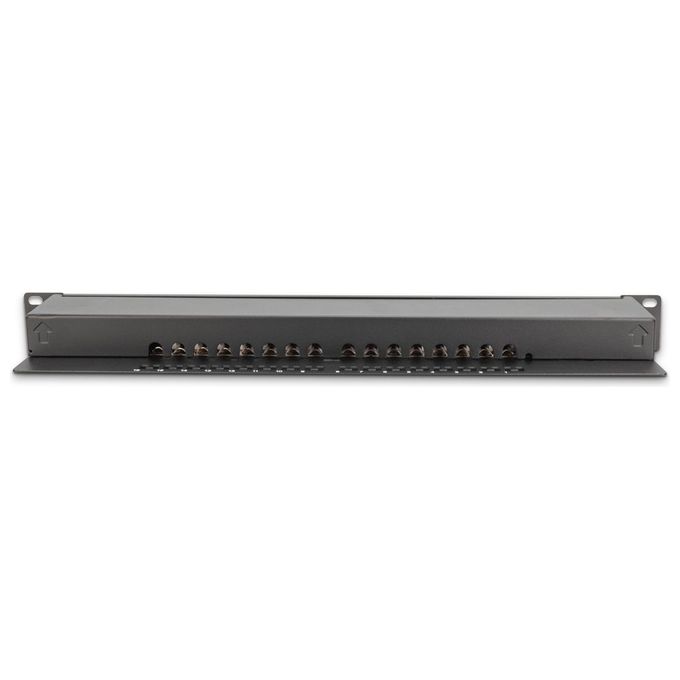 Digitus Pannello Patch 19'' Schermato 16 Porte 8 Poli Rj45 per Reti Categoria 6 1 Unita' Nero