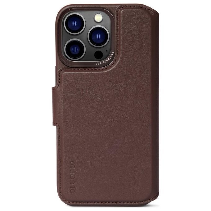 Decoded Leather MagSafe Modu Wallet per iPhone 12-13-14 Pro Max Brown