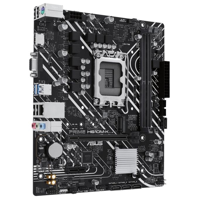 ASUS PRIME H610M-K Scheda madre mATX Intel H610 (LGA 1700) DDR5 PCIe 4.0 slot M.2 Realtek 1 Gb Ethernet HDMITM VGA USB 3.2 Gen 1 SATA 6 Gbps