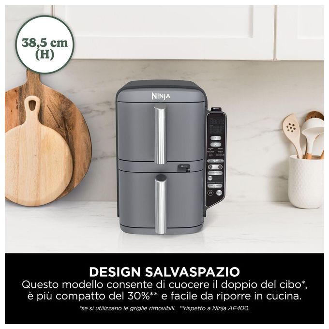 Ninja SL451EU Friggitrice ad aria ninja doublestack 9 5 lt con sonda