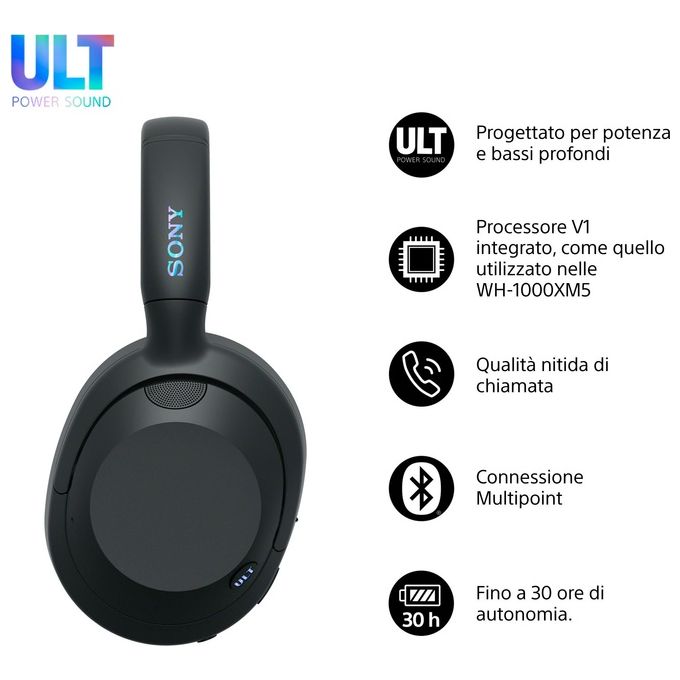 Sony ULT WEAR Cuffie Bluetooth Wireless con ULT POWER SOUND Bassi Profondi IOS e Android Forest Gray