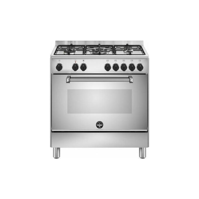Bertazzoni La Germania Cucina Gas 5 Fuochi, Forno Elettrico 75L, Inox AMN855EXV