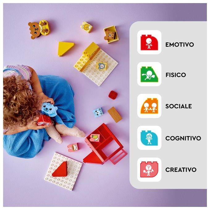 LEGO DUPLO 10414 Attivita' Quotidiane: Mangiare e Andare a Letto, Giochi per Bambini da 1.5 Anni in su con 4 Animali Giocattolo