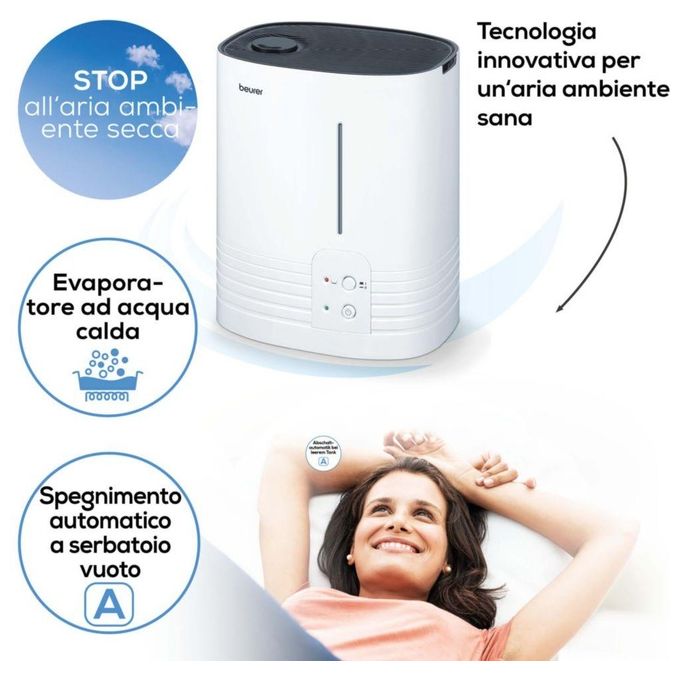 Beurer LB 55 Umidificatore con Tecnologia ad Evaporazione dell'Acqua Calda