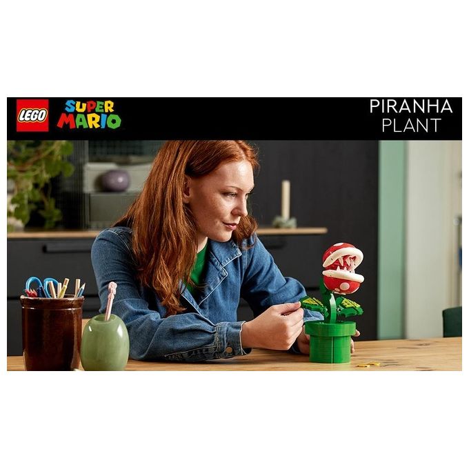 LEGO Super Mario 71426 Pianta Piranha, Personaggio Snodabile con Tubo e 2 Monete, Kit Modellismo per Adulti, Idea Regalo