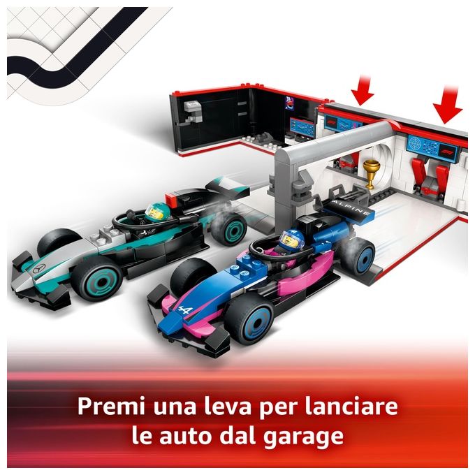 LEGO City Formula 1 Garage con monoposto Mercedes-AMG e Alpine F1 60444