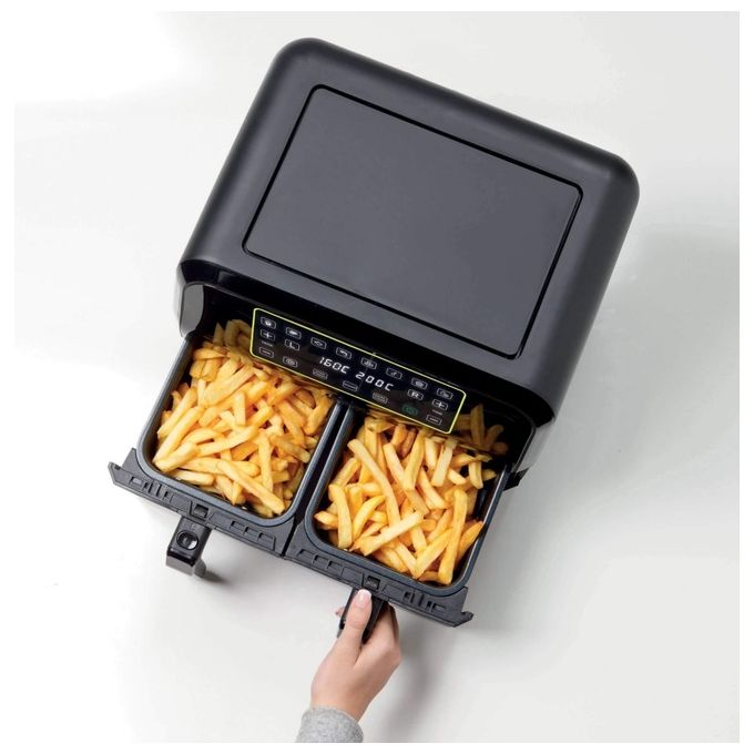 Ariete 4623-00 Friggitrice ad Aria 8 Litri Potenza 1700W con Doppio Cestello colore Nero Airy Fryer Dual