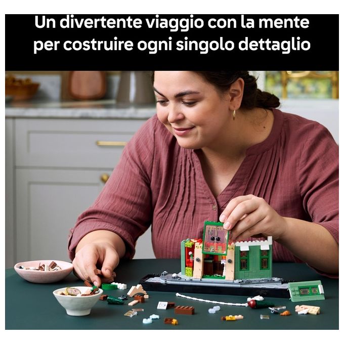 LEGO 10362 Icons Kit Modellismo Fai da Te per Adulti con Libreria Decorativa e Café Francese 1101 Pezzi colore Nero
