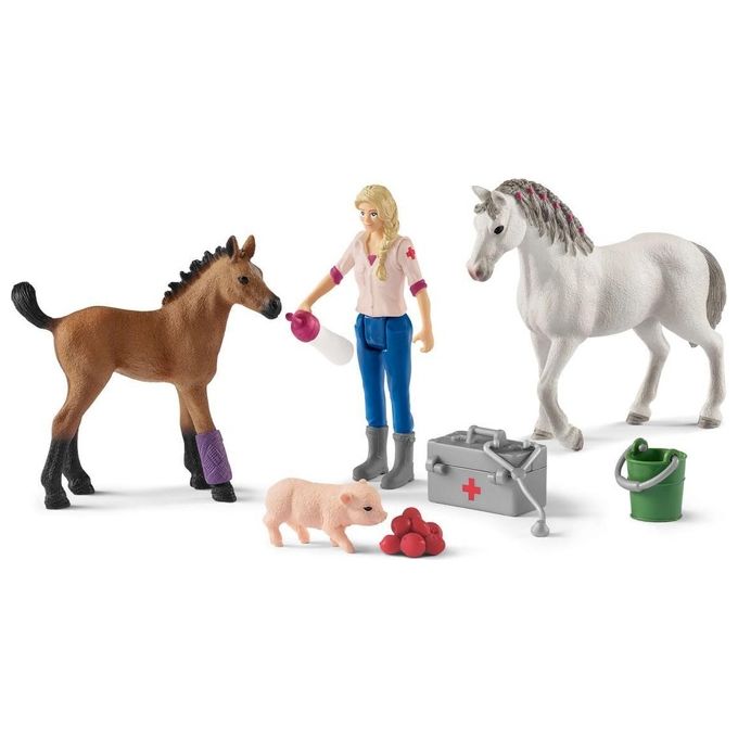 Schleich Farm World Veterinario con Puledro e Cavallo