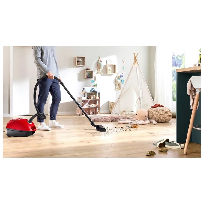 Bosch BGB41PET1 Serie 4 Aspirapolvere con Sacco a Traino Potenza 600 Watt Capacita' 4 Litri ProAnimal colore Rosso
