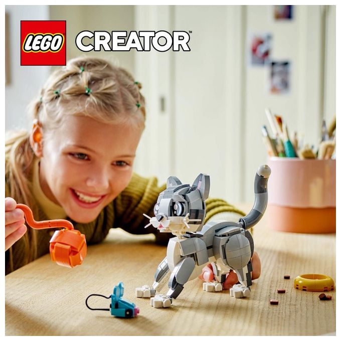 LEGO Creator 3 in 1 Gatto Giocoso Giocattolo - Si Trasforma in Piccione o in Cane - Animali da Costruire per Bambine Bambini Ragazze e Ragazzi da 8 Anni - Idea Regalo di Compleanno Creativa - 31163