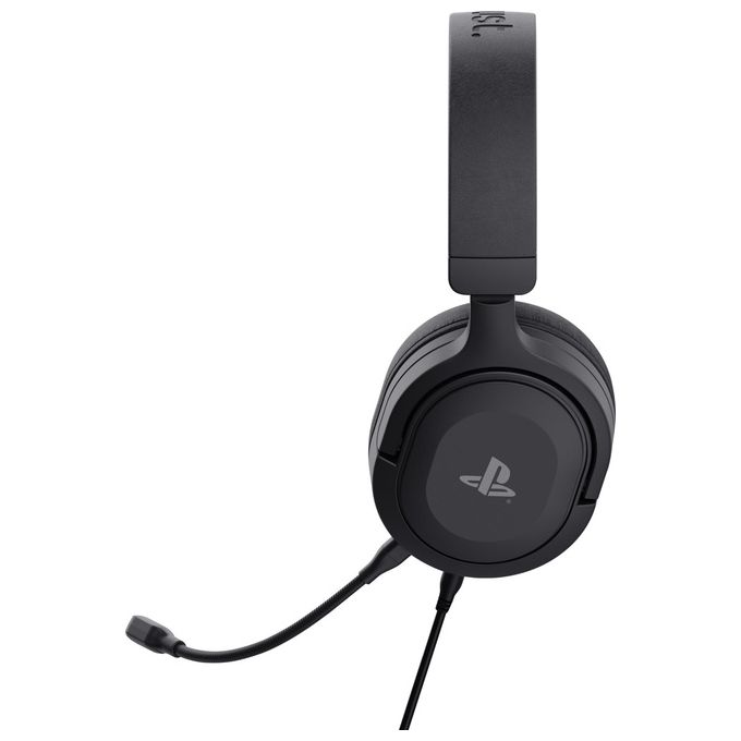 Trust Gaming GXT 498 Forta Cuffie Ecosostenibile PS5 e PS4 con Licenza Ufficiale PlayStation 5 Over-Ear Cavo da 1.2mt Microfono Staccabile Jack Audio 3.5mm Nero