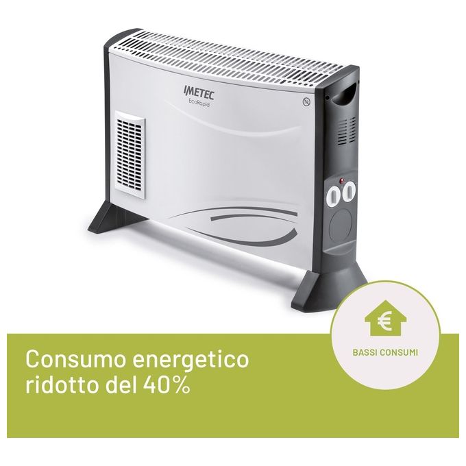 Imetec Eco Rapid TH1-100 Termoventilatore 2000W con Tecnologia a Basso Consumo Energetico