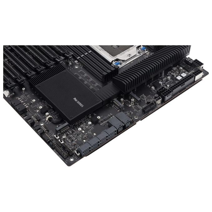 ASUS Pro WS WRX80E-SAGE SE WIFI Scheda Madre, EATX, AMD WRX80, Socket sWRX8, 8 Slot DIMM DDR4, 7 x PCIe 4.0, 3 x M.2, 8 x SATA, Intel WiFi 6, 10Gb LAN, Realtek 7.1 Surround, USB-C 3.2 Gen 2x2, Nero