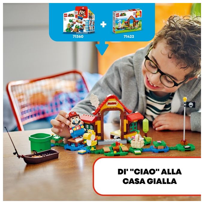 LEGO Super Mario 71422 – Picnic a Casa di Mario, Set di Espansione 259 Pezzi con Personaggi di Mario, Yoshi e Goomba, Eta' 6+
