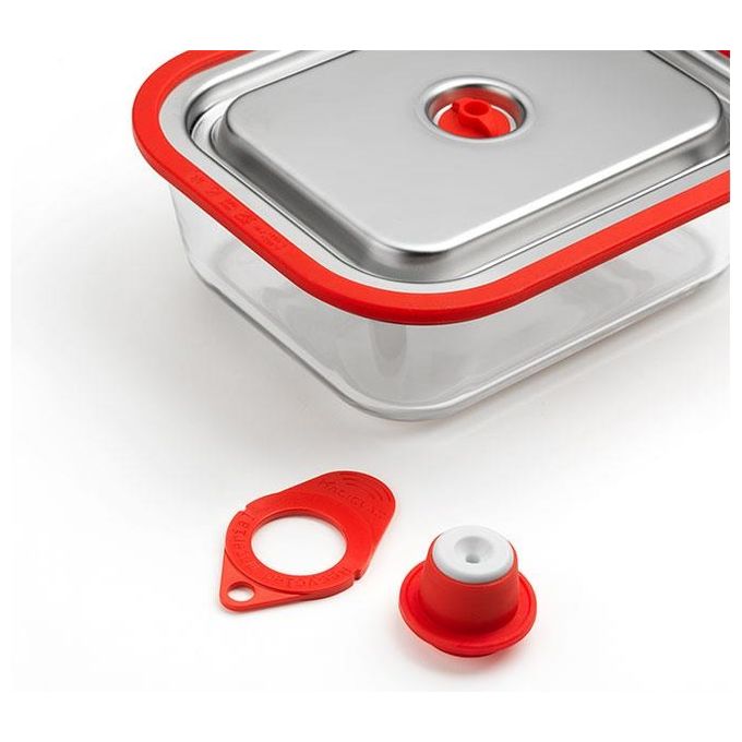 Magic Vac Contenitore Sottovuoto Free Inox e Rosso
