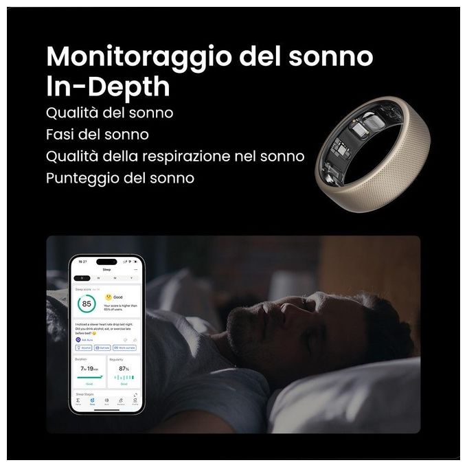 AMAZFIT Helio Ring Taglia 10 Sport and Salute Titanium