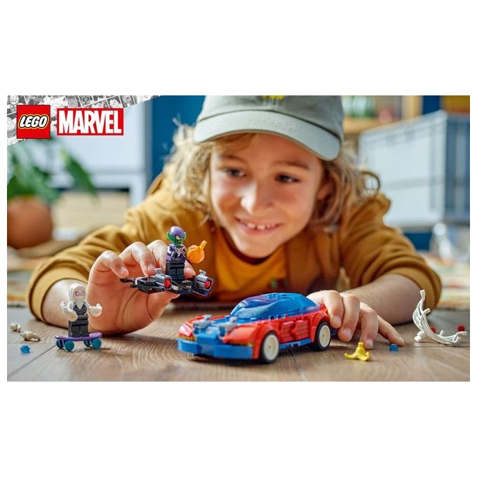 LEGO Marvel 76279 Auto da Corsa di Spider-Man e Venom Goblin, Gioco per Bambini di 7+ Anni, Veicoli Giocattolo dei Supereroi