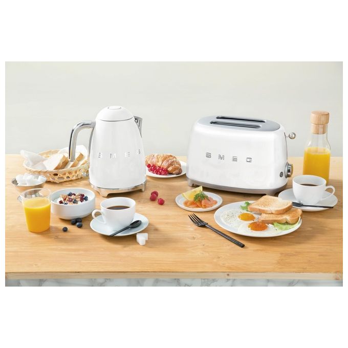 Smeg TSF01WHEU Estetica 50's Style Tostapane 2 Fette 6 Livelli di Doratura Bianco