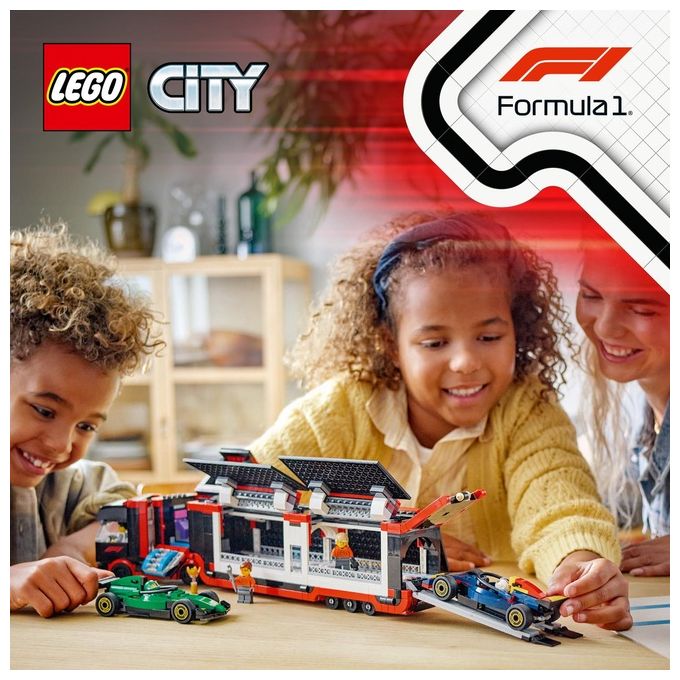 LEGO City Formula 1 Autotrasportatore F1 con monoposto RB20 e AMR24 F1 60445