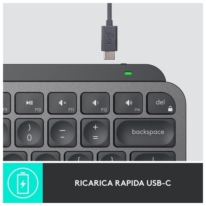 Logitech MX Keys Mini for Business Tastiera RF senza Fili Bluetooth QWERTY Italiano Grafite