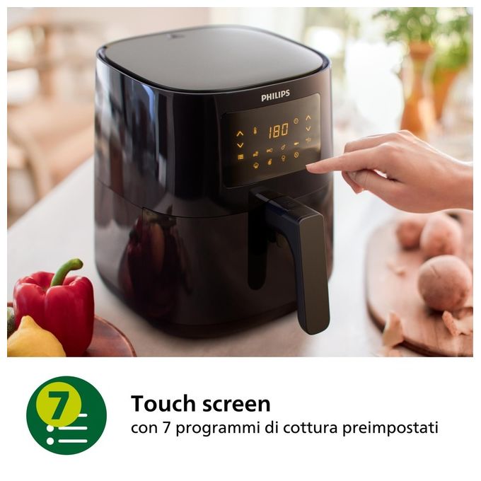 Philips HD9252-90 Serie 3000 Friggitrice ad Aria 4,1 Litri 1400W Tecnologia Rapid Air Nero