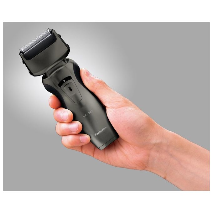 Panasonic ES-RW33-H503 Rasoio Uomo WetandDry a 2 Lame Tagliabasette a Scomparsa Design Ergonomico Ricaricabile Grigio Scuro