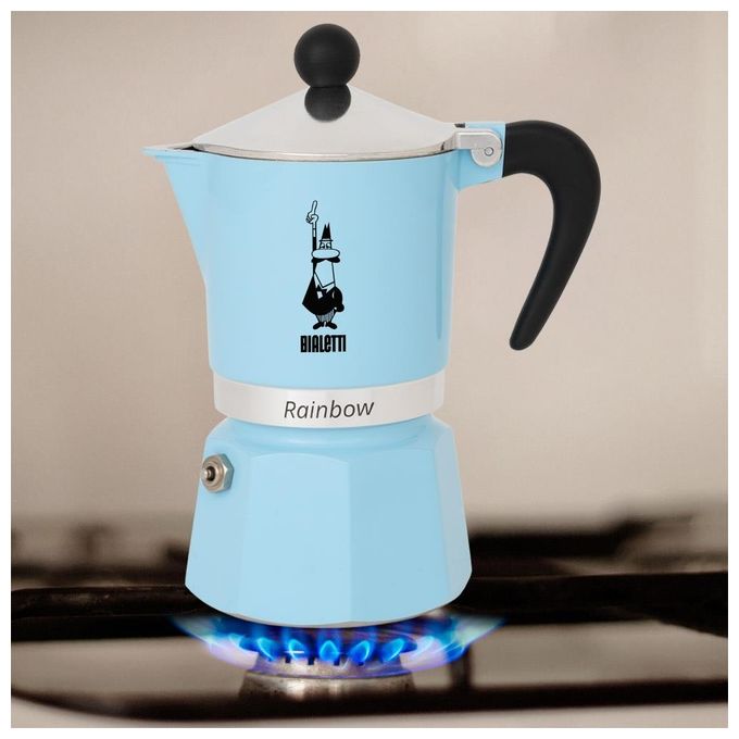 Bialetti Rainbow Moka 3 Tazze Azzurra