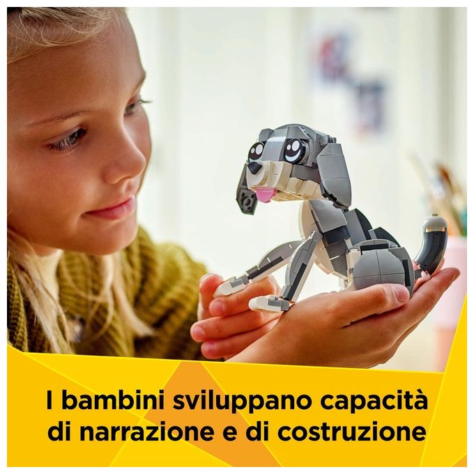 LEGO Creator 3 in 1 Gatto Giocoso Giocattolo - Si Trasforma in Piccione o in Cane - Animali da Costruire per Bambine Bambini Ragazze e Ragazzi da 8 Anni - Idea Regalo di Compleanno Creativa - 31163