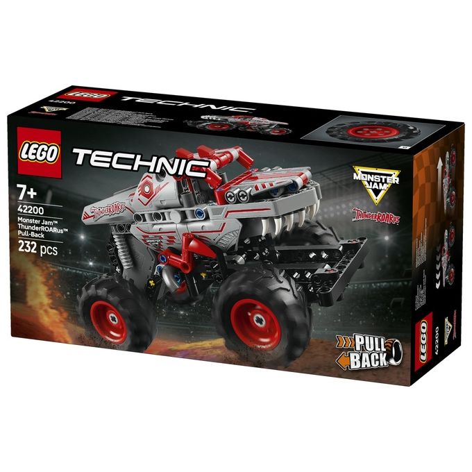 Lego 42200 Technic Monster Jam ThunderROARus Pull Back Set di Costruzioni 232 Pezzi 7 Anni colore Multicolore