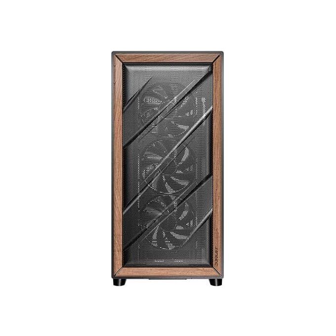 Antec Flux Wood 5 Ventole Pwm Incluse Pannello Frontale ad Alto Flusso d'aria con Legno di Noce Type-C Radiatore da 420mm e Supporto per Scheda Madre con Connessione Posteriore