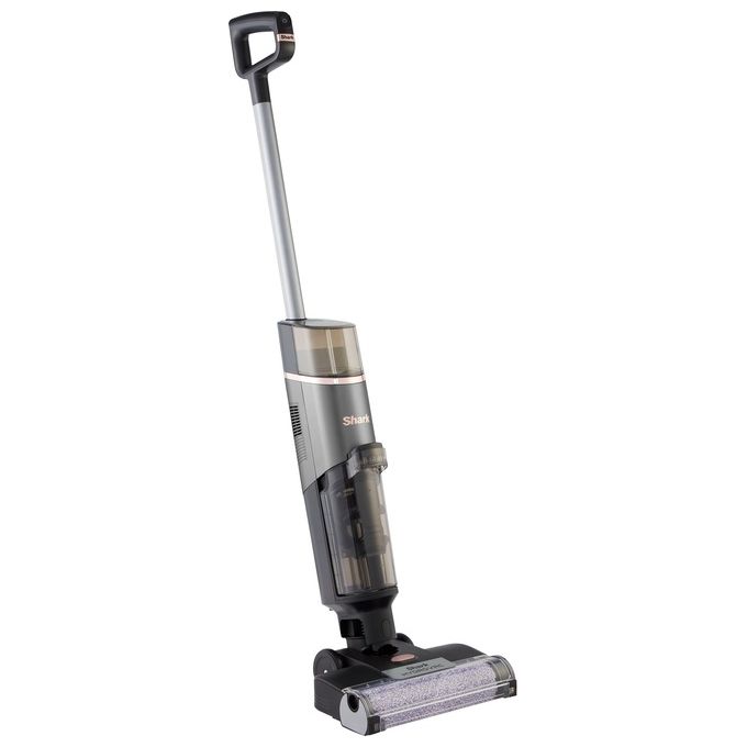 Shark WD210EU HydroVac Aspirapolvere e Lavapavimenti senza filo con Spazzola Antimicrobica e Liquido Multisuperficie Grigio