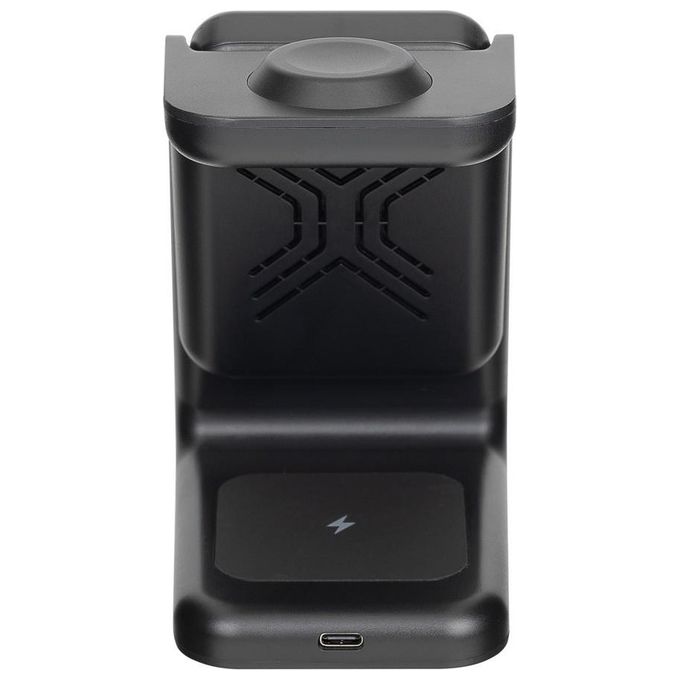 Rivacase VA4917 Caricabatterie Wireless Qi 15W con Batteria Esterna con Funzione di Ricarica Rapida Qc-Pd 5000 Mah