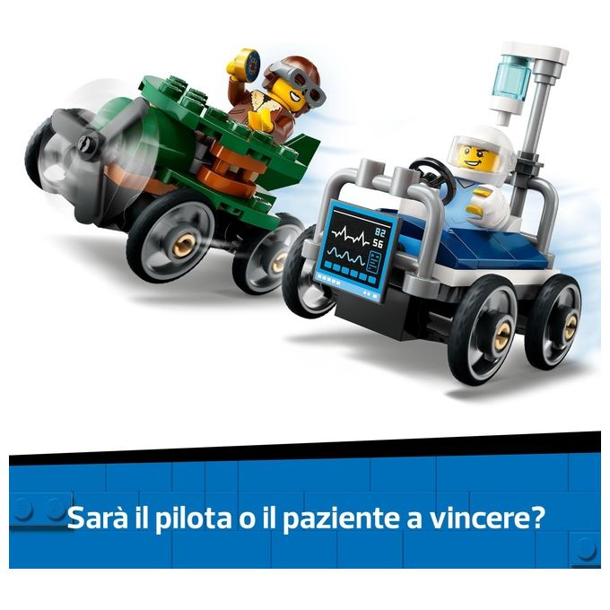 Lego Gioco Veicoli da Corsa Aereo Letto d'Ospedale Modello 60459 City