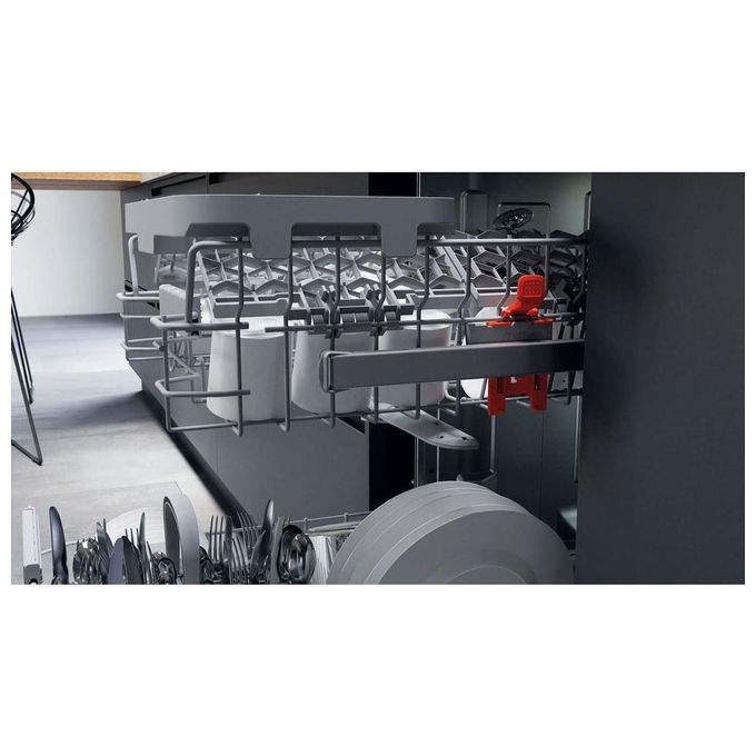 Hotpoint HSIC 3T127 C Lavastoviglie Slim da incasso a Scomparsa Totale 10 Coperti Classe Energetica E 9 programmi Terzo cesto Cesti Flexiload Dual Wash 44.8cm Argento