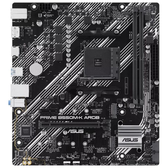ASUS PRIME B550M-K ARGB Scheda Madre AMD B550 (Ryzen AM4) mATX Dual slot M.2 PCIe 4.0 Realtek 1Gb Ethernet