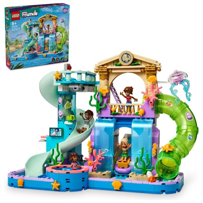 LEGO 42630 Friends Parco Acquatico di Heartlake City Giochi Creativi per Bambine e Bambini da 8 Anni in su da Costruire con Scivoli per l'Acqua 4 Personaggi e Accessori Idee Regalo di Compleanno