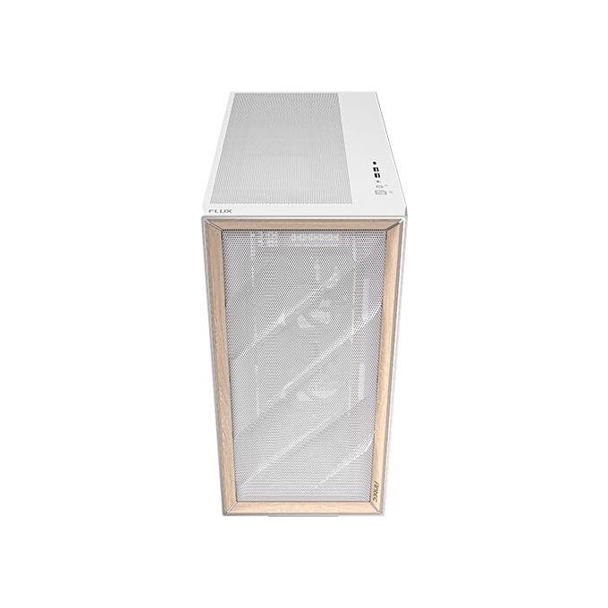 Antec Flux Wood White 5 Ventole Pwm Incluse Pannello Frontale ad Alto Flusso d'aria con Legno di Betulla Type-C Radiatore da 420mm e Supporto per Scheda Madre con Connessione Posteriore