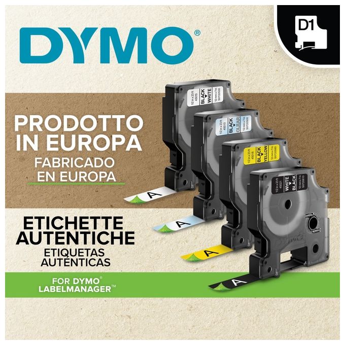 Dymo Nastro D1 6mmx7m Nero Giallo