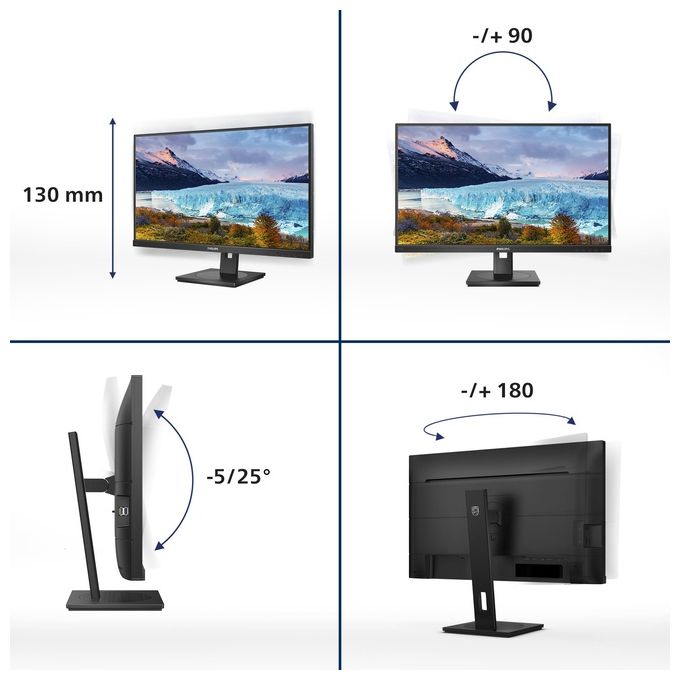 Philips S Line 273S1-00 Monitor Pc 27'' 1920x1080 Pixel Full HD LCD Nero