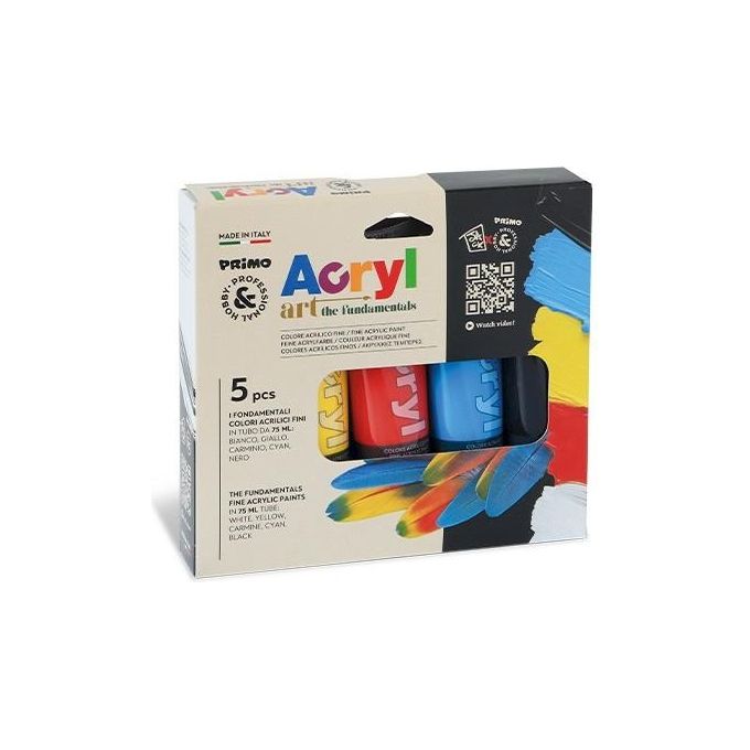Primo Confezione 5 Colore Acrilico Fine 75-Primari