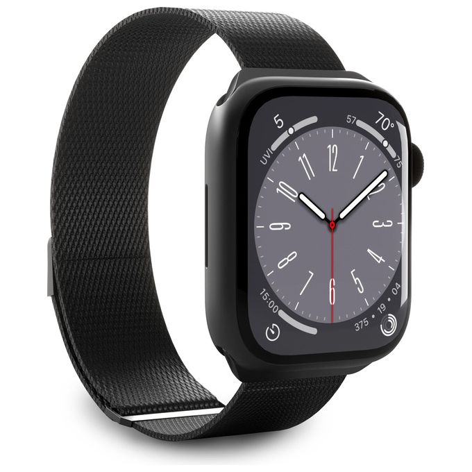 Puro cinturino maglia milanese per Apple Watch 38 40 41mm nero acciaio