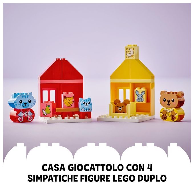 LEGO DUPLO 10414 Attivita' Quotidiane: Mangiare e Andare a Letto, Giochi per Bambini da 1.5 Anni in su con 4 Animali Giocattolo